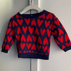 6-12M Old Navy Sweatshirt with Red Hearts